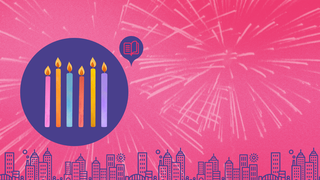 Una vela encendida, una bombilla brillante y una fuente de luz distante sobre un fondo degradado. La imagen transmite calidez e iluminación.