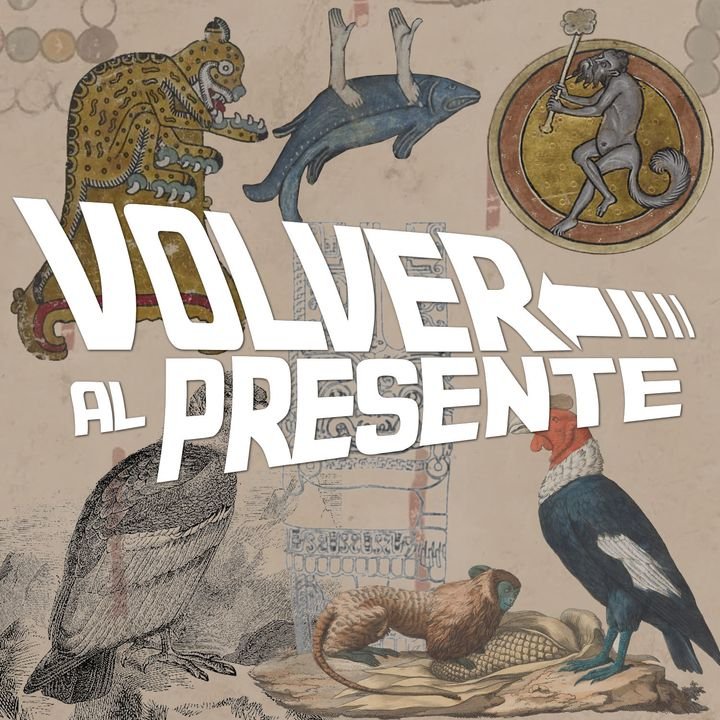 Volver al presente - texto en letras grandes y coloridas sobre un fondo abstracto que evoca un sentido de tiempo y reflexión.