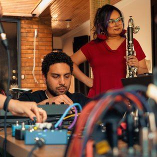 Antes de la impro, alistamiento para la sesión