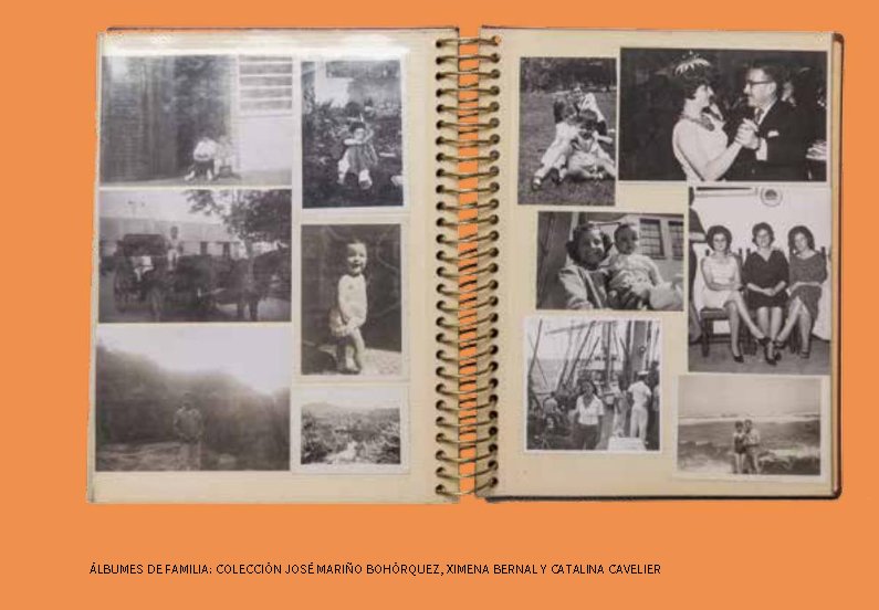 Un álbum de fotos familiar con imágenes en blanco y negro