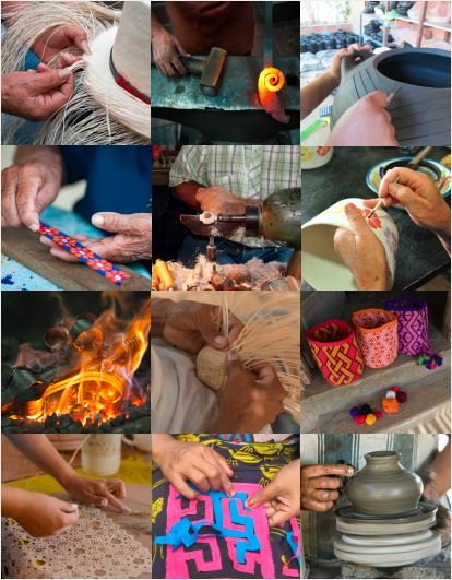 Collages de diferentes tipos de artesanías