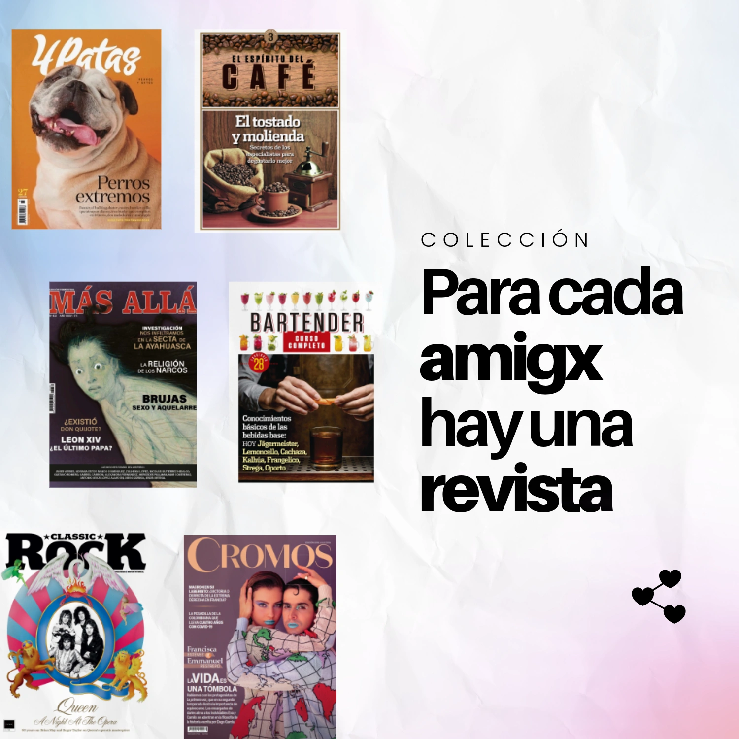 Varias portadas de revistas de diversos temas en miniatura